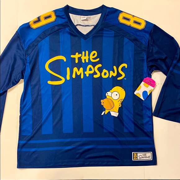 The Simpsons Other - The Simpson Mens SZ Large Hockey Jersey New Long Sleeve Shirt